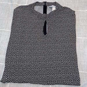 White House Black Market black and white pattern top